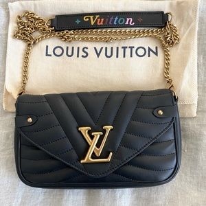 New Authentic Louis Vuitton black New Wave Pochette